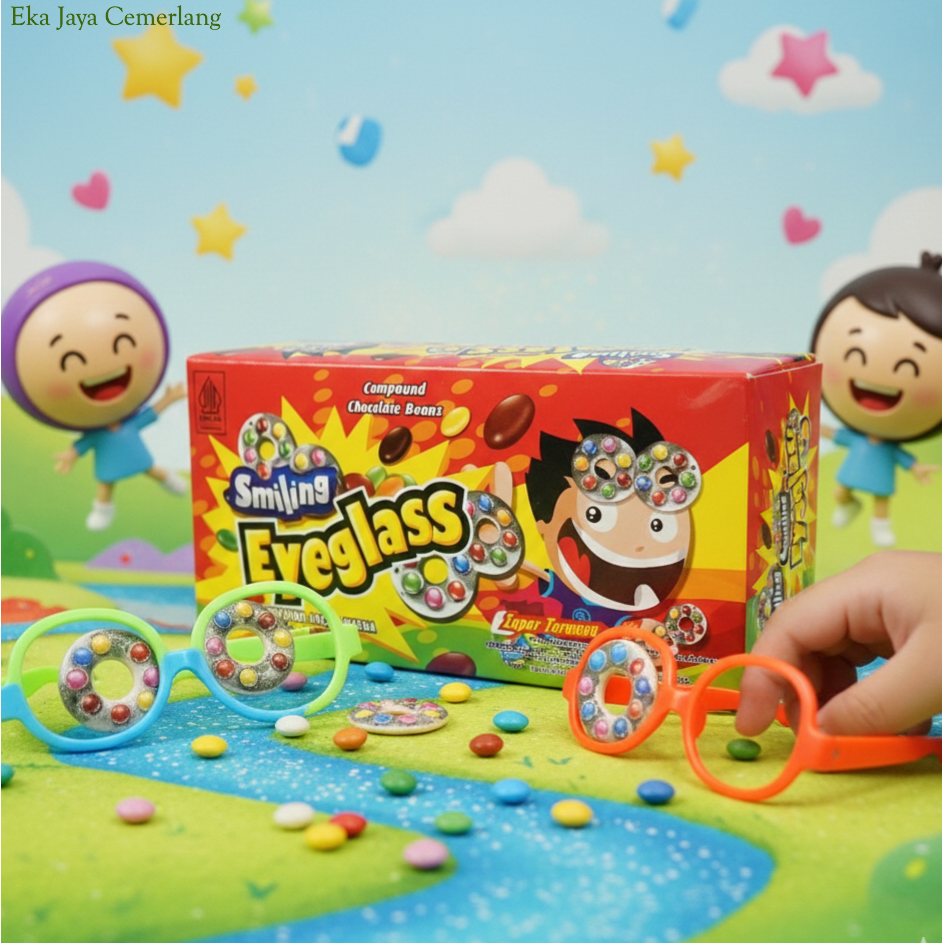 SMILING EYEGLASS PERMEN COKLAT ISI 40