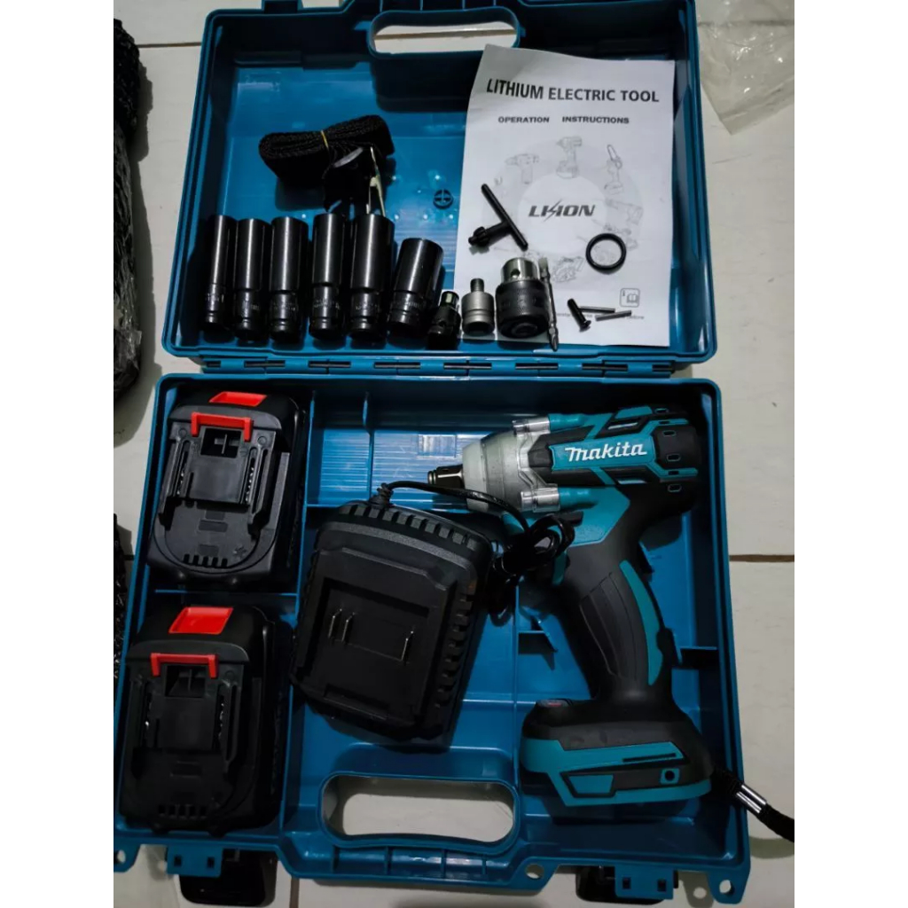 MAKlTA Impact Cordless Bor Impact Wrench 86V 880NM Impact Baterai Brushless Bor Impact Baterai 2 Bat