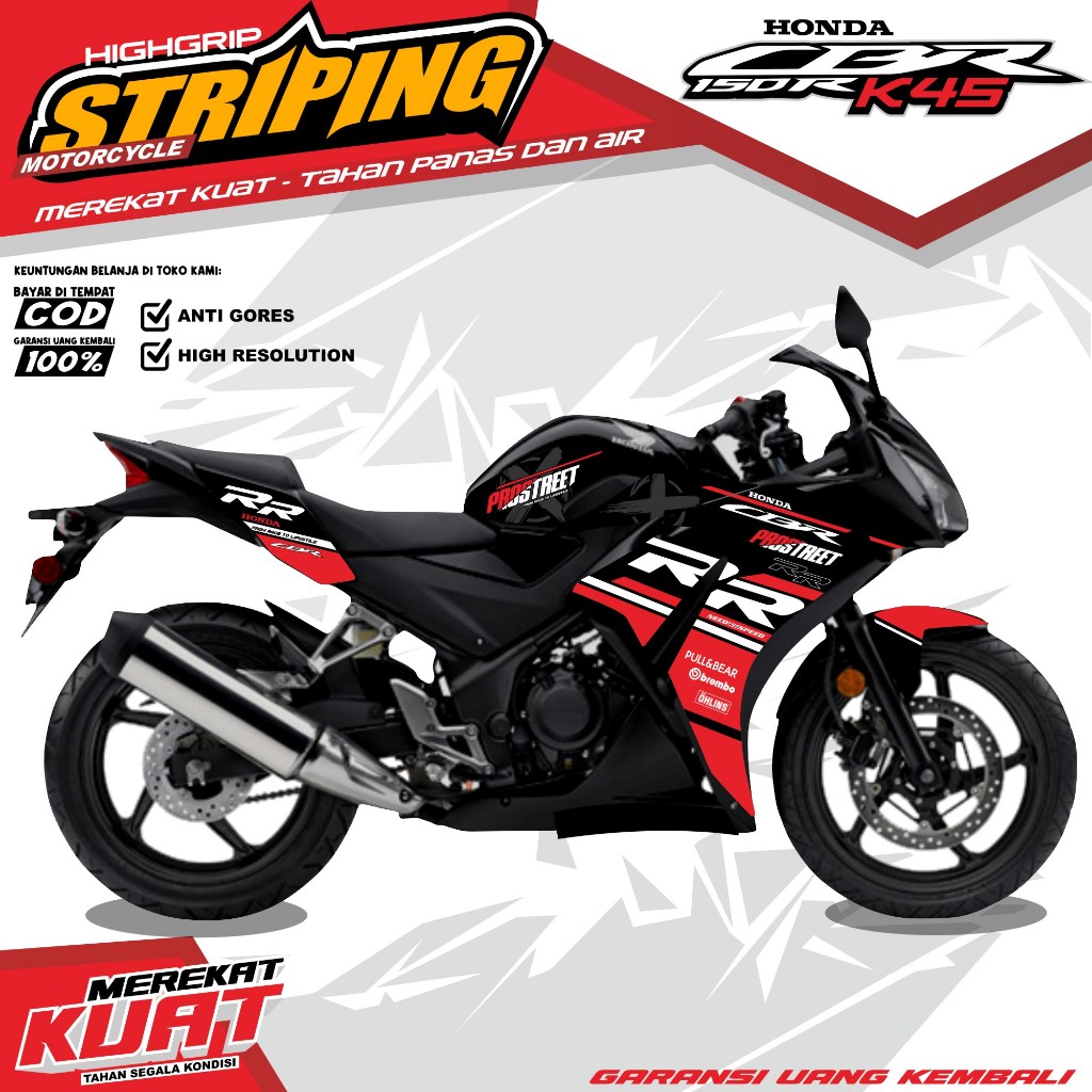 Striping Variasi Cbr K45R Stiker Striping HONDA CBR K45 SEMI FULL