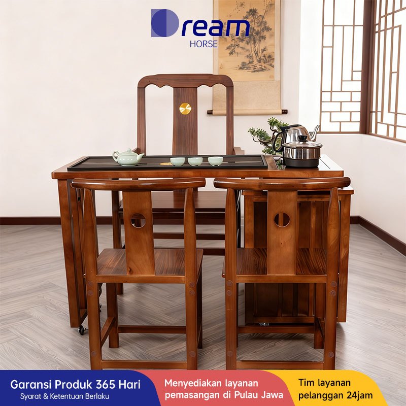 COD Meja Teh/Meja Tamu/Meja Resepsi/Meja Teh Putar/Meja Teh Dilengkapi Kompor/Set Meja Kursi Teh