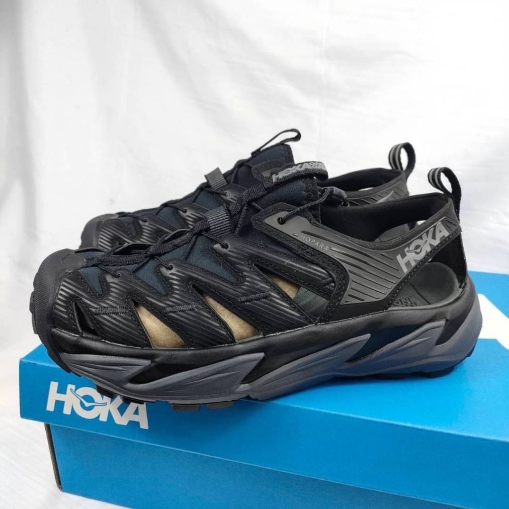 Sepatu Running Hoka selop Hopara full black outdoor