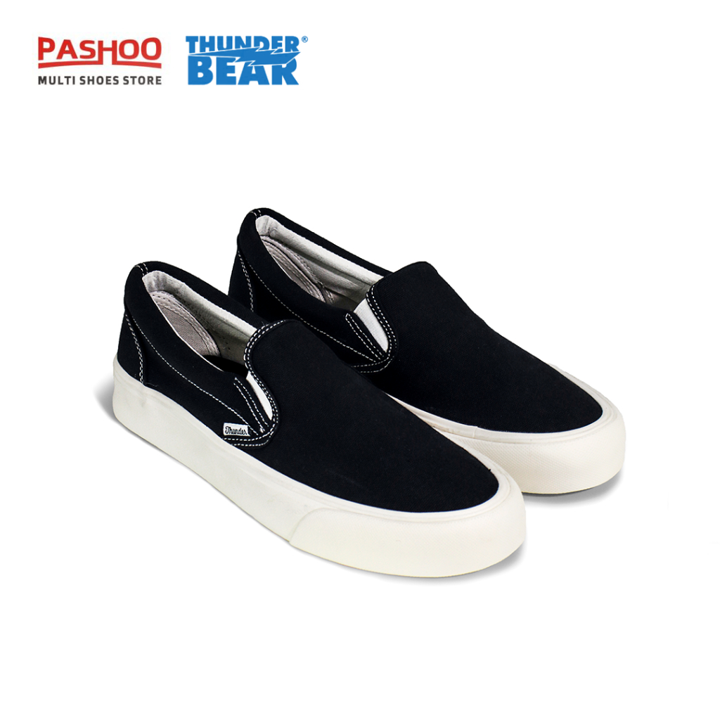 THUNDERBEAR | VOLTAIRE SLIP-ON BLACK WHITE | Sneakers Casual Original
