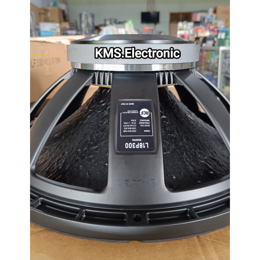 Speaker 18" RCF L18P300 COIL 4" GRADE SUPER SUBWOOFER MAGNET BESAR FULL COATING