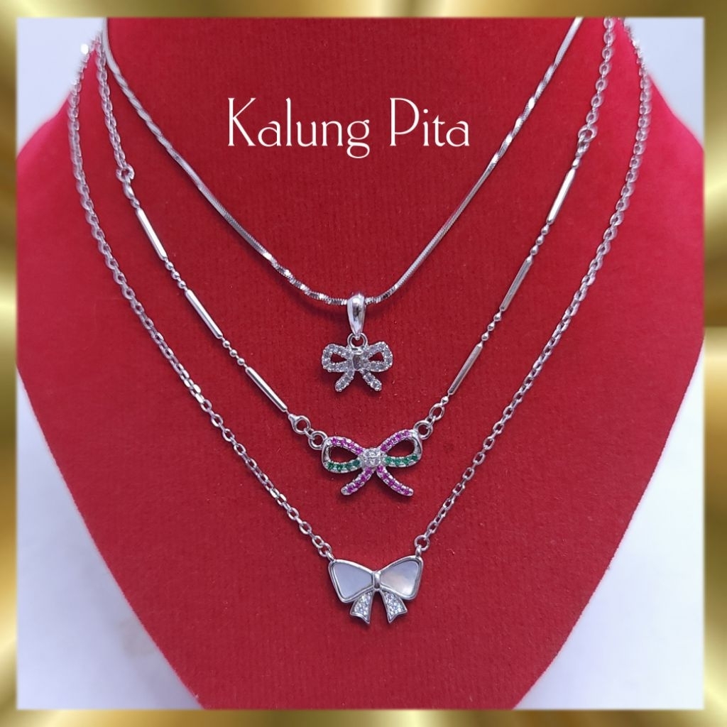 KALUNG PERAK 925, KALUNG WANITA NEW ARRIVAL, KALUNG PITA, PERAK ASLI 925 LAPIS MAS
