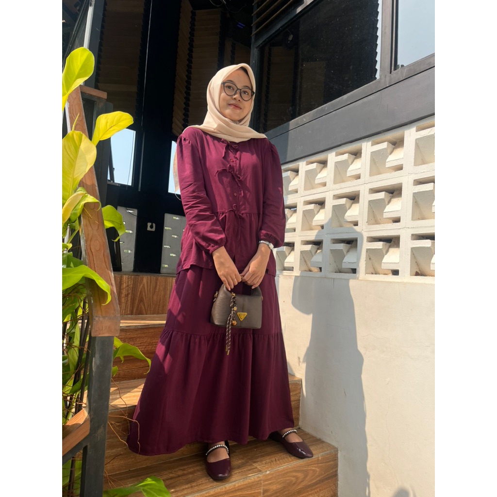 ELEA ONE SET SETELAN ROK WANITA RAYON PANJANG