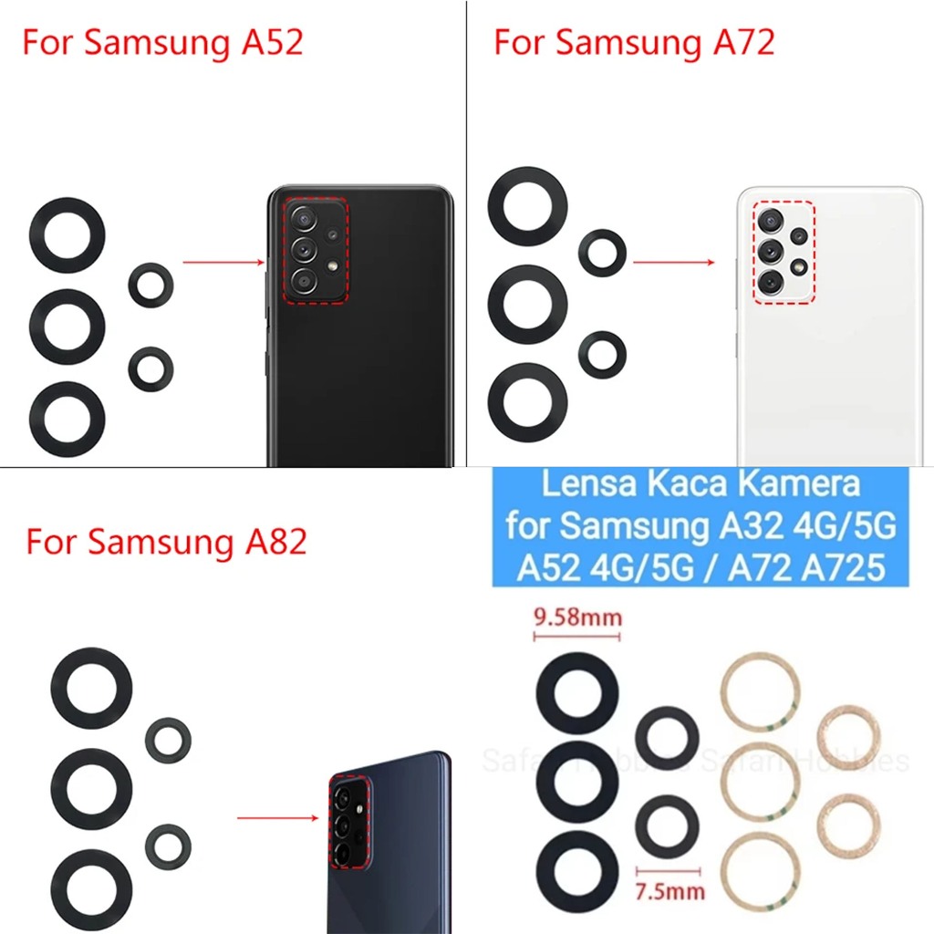 Lensa Kaca Pengganti Kamera Belakang Sparepart SAMSUNG GALAXY A52 A525 / A52S / A72