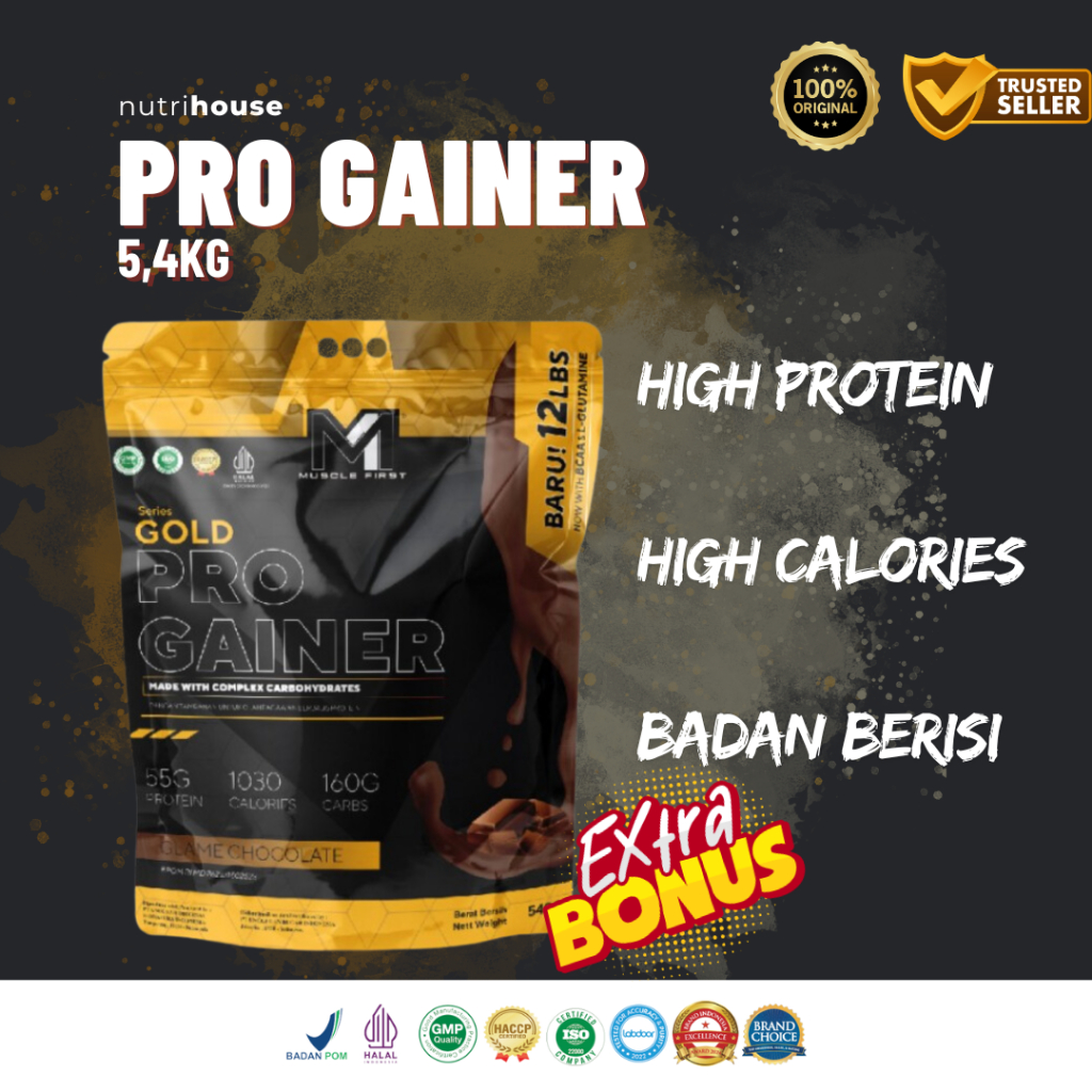 M1 Pro Gainer 12lb 5,4kg Mass Gainer Pro Gainer Muscle First Medan Nutrihouse Sumatera Utara
