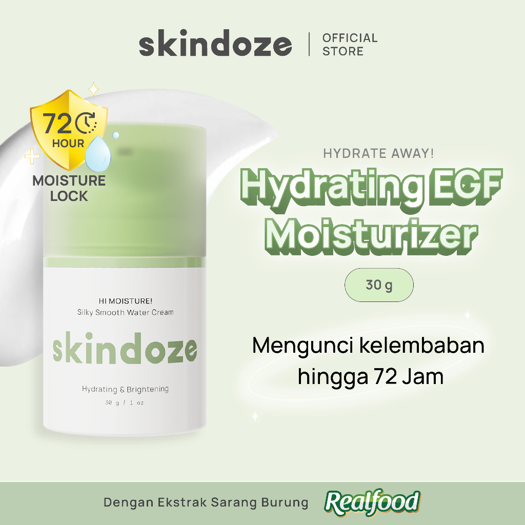 SKINDOZE Water Cream Moisturizer | Pelembab Kulit Skin Barrier | Pencerah Wajah Brightening | Hydrat