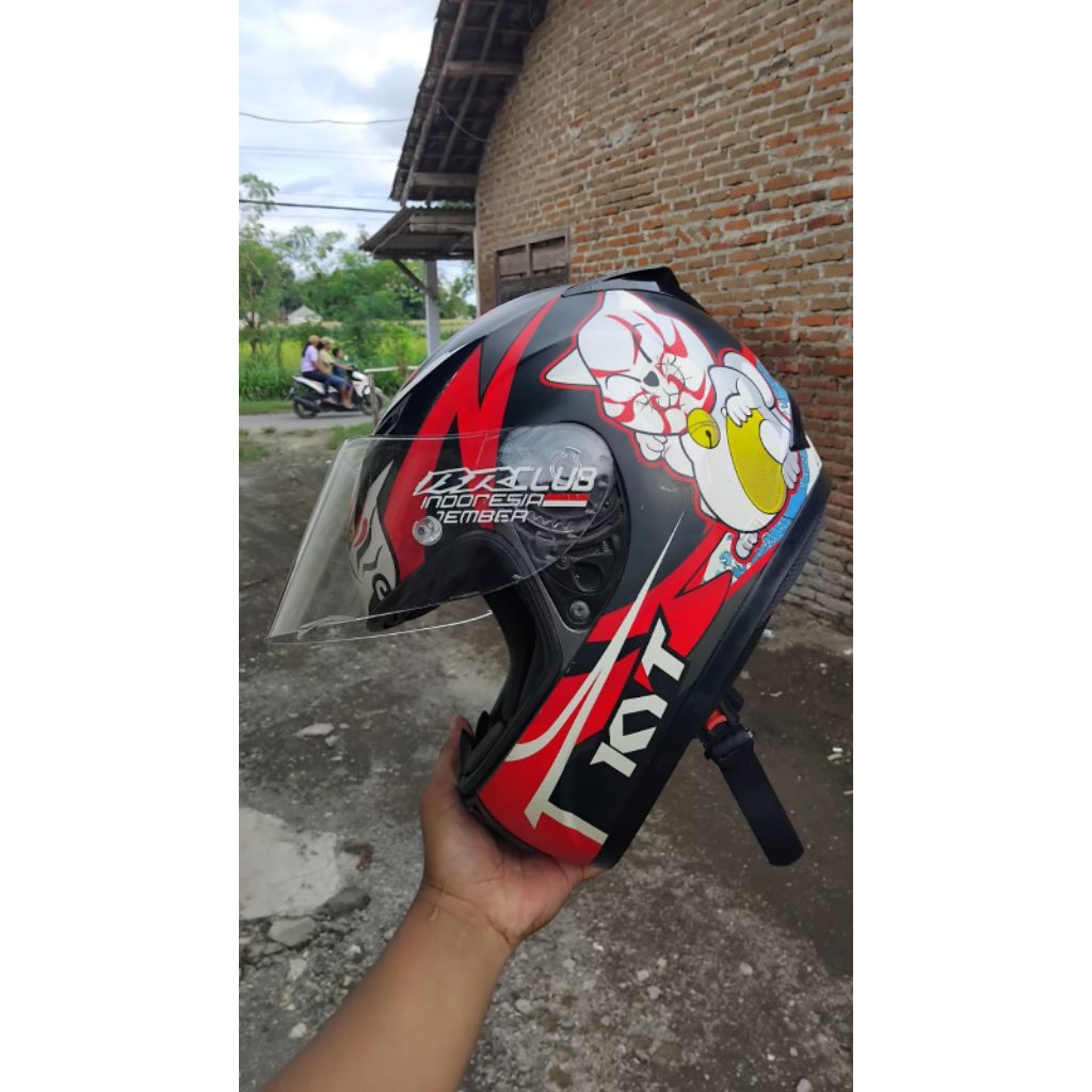 Helm original kyt r10 kabuki cat  size L bekas bagus