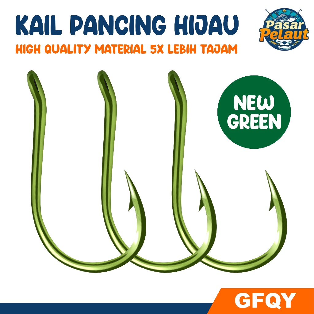 PASAR PELAUT Kail Pancing  (KAIL TYPE KECIL) Type 1053 serial no 0.5 - 5.0 isi 10pcs Kail GFQY Hijau