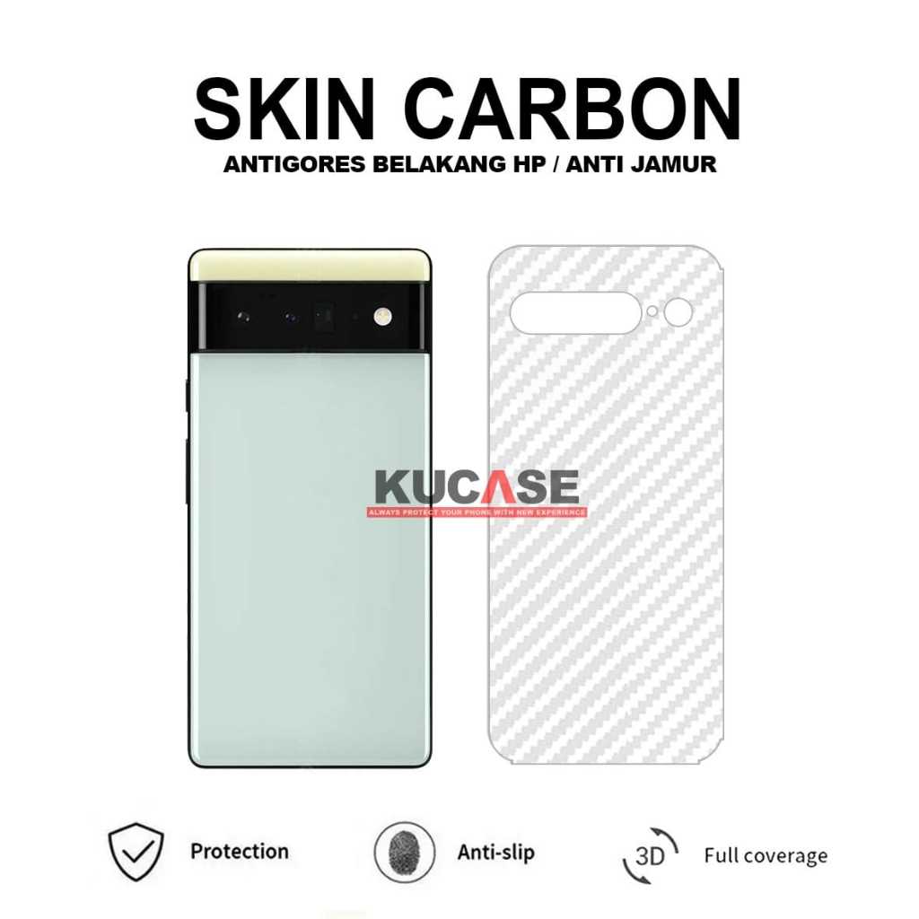 Google Pixel 6 Google Pixel 6A Google Pixel 6 Pro Garskin Anti Gores Belakang Skin Carbon Transparan