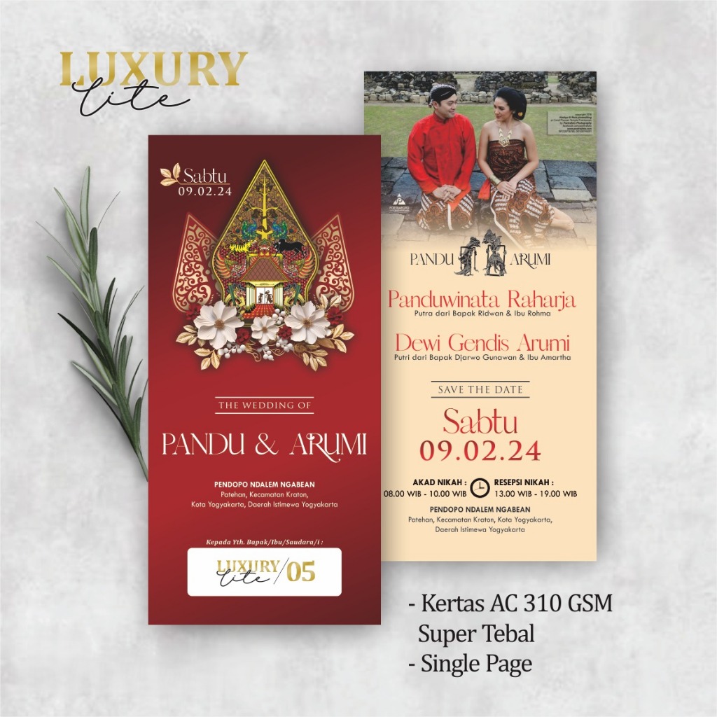 UNDANGAN PERNIKAHAN CUSTOM MURAH LUXURY LITE - UNDANGAN PERNIKAHAN AESTHETIC GOPEK LITE COLOUR