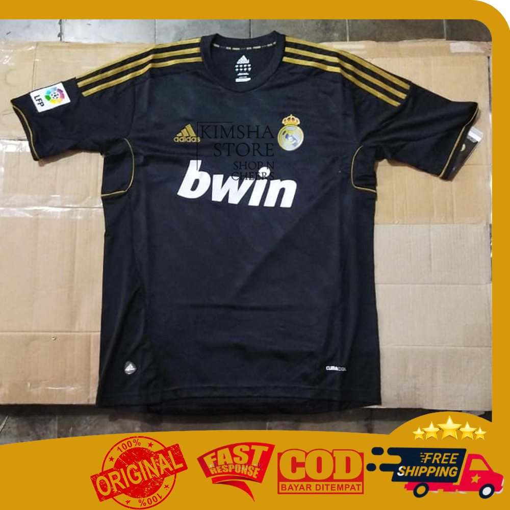 Kaos Adidas Jersey Real Madrid CF 2011 2012 Away Bwin Football Club Soccer Shirt Pakaian Baju Olahra