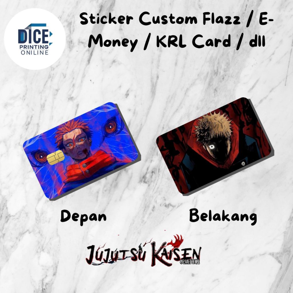Stiker Card Jujutsu Kaisen E-money / Flazz / Atm Card dll Kekinian