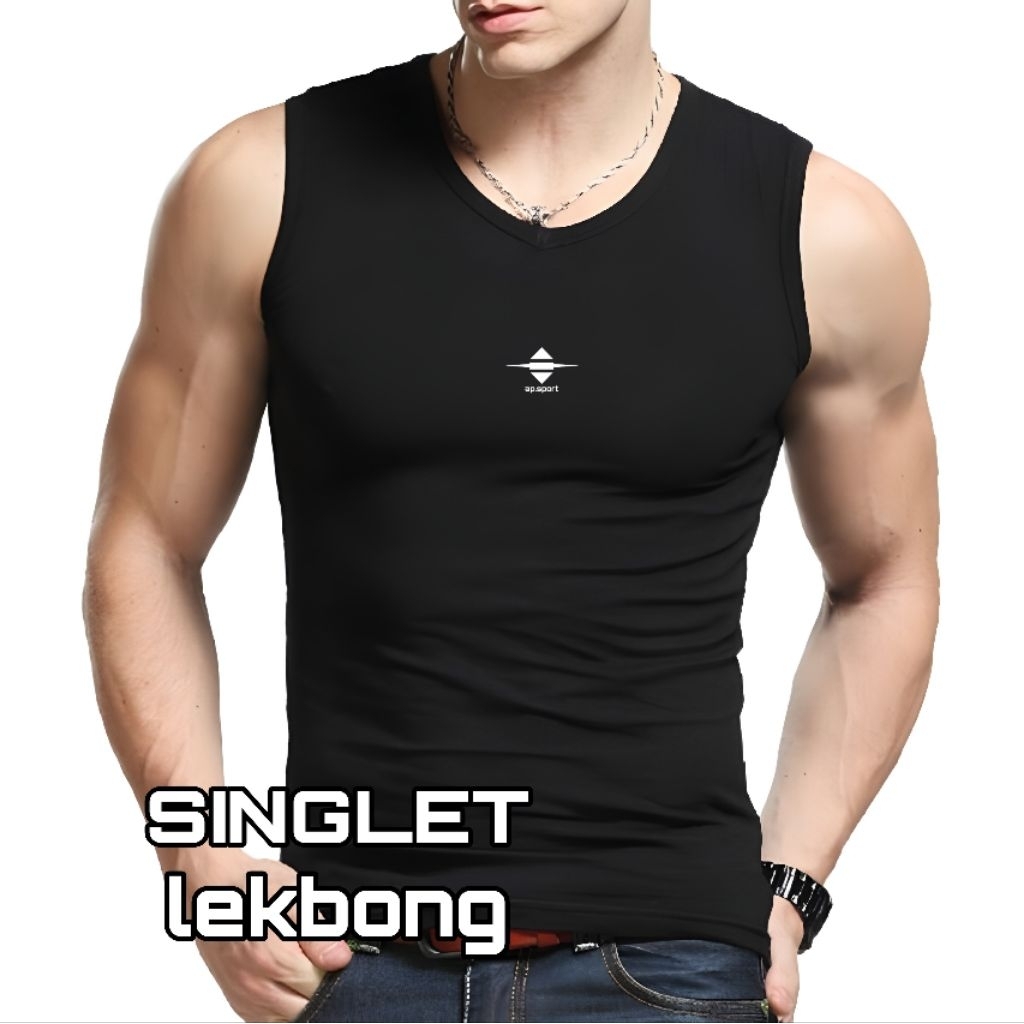 SINGLET / LEKBONG / KAOS TANPA LENGAN KAOS OLAHRAGA GYM FITNES FUTSAL VOLLY RENANG BAJU MANSET SPORT