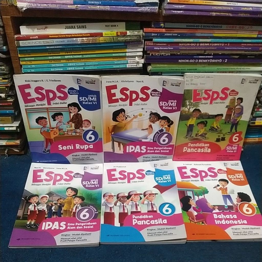 BUKU PAKET ESPS KELAS 6/ VI,SD/MI ERLANGGA KURIKULUM MERDEKA, ESPS SENI RUPA, ESPS IPAS VOL 1, ESPS 