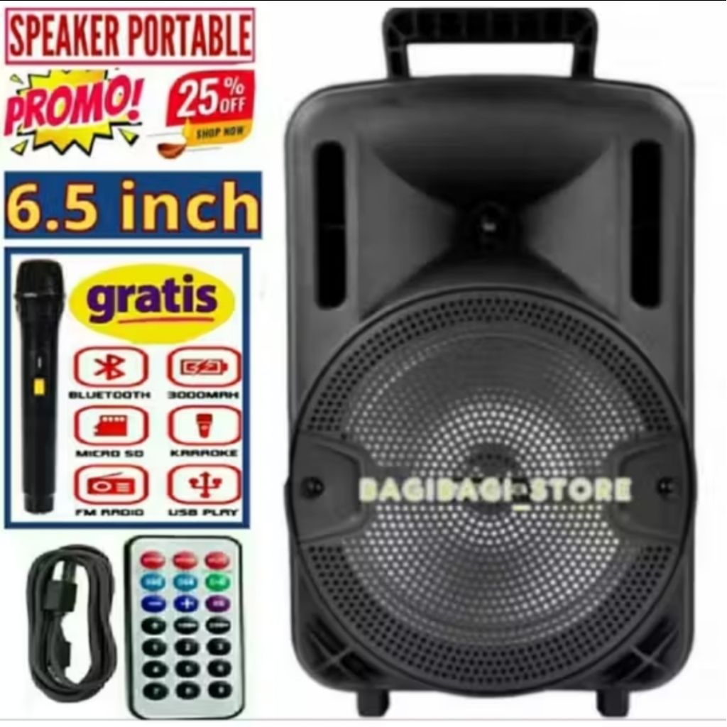 BAYAR DI RUMAH Speaker Bluetooth Km-3381 Free Mic Karaoke Speaker 6.5inc subwoofer aktif Speaker 336