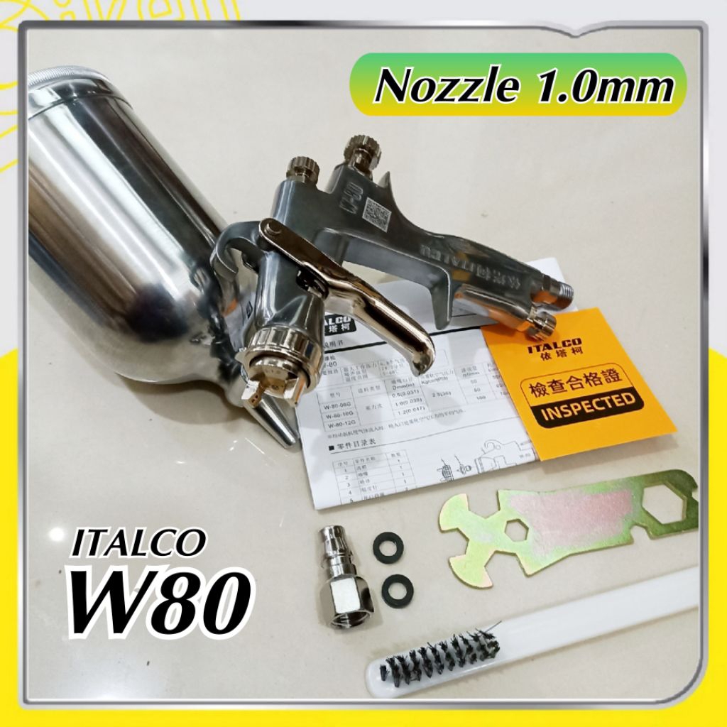 Spray Gun Italco W80 Nozzle 1.0mm High Quality Cup 400ml
