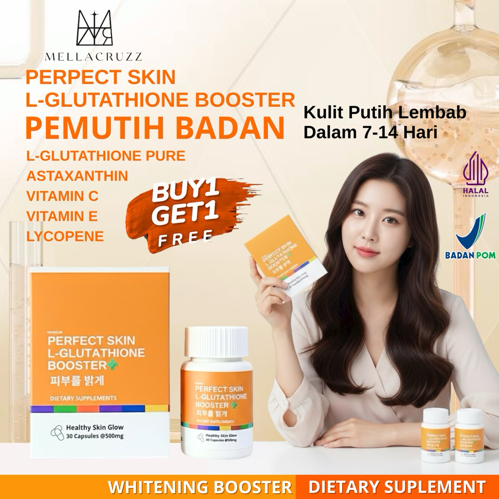 PERFECT SKIN L-GLUTATHIONE BOOSTER - Kapsul Pemutih Badan BPOM - Whitening Booster