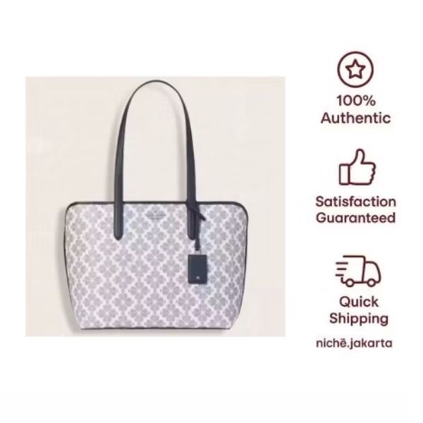 (Original Authentic) KATE SPADE Flower Tote Navy Multi