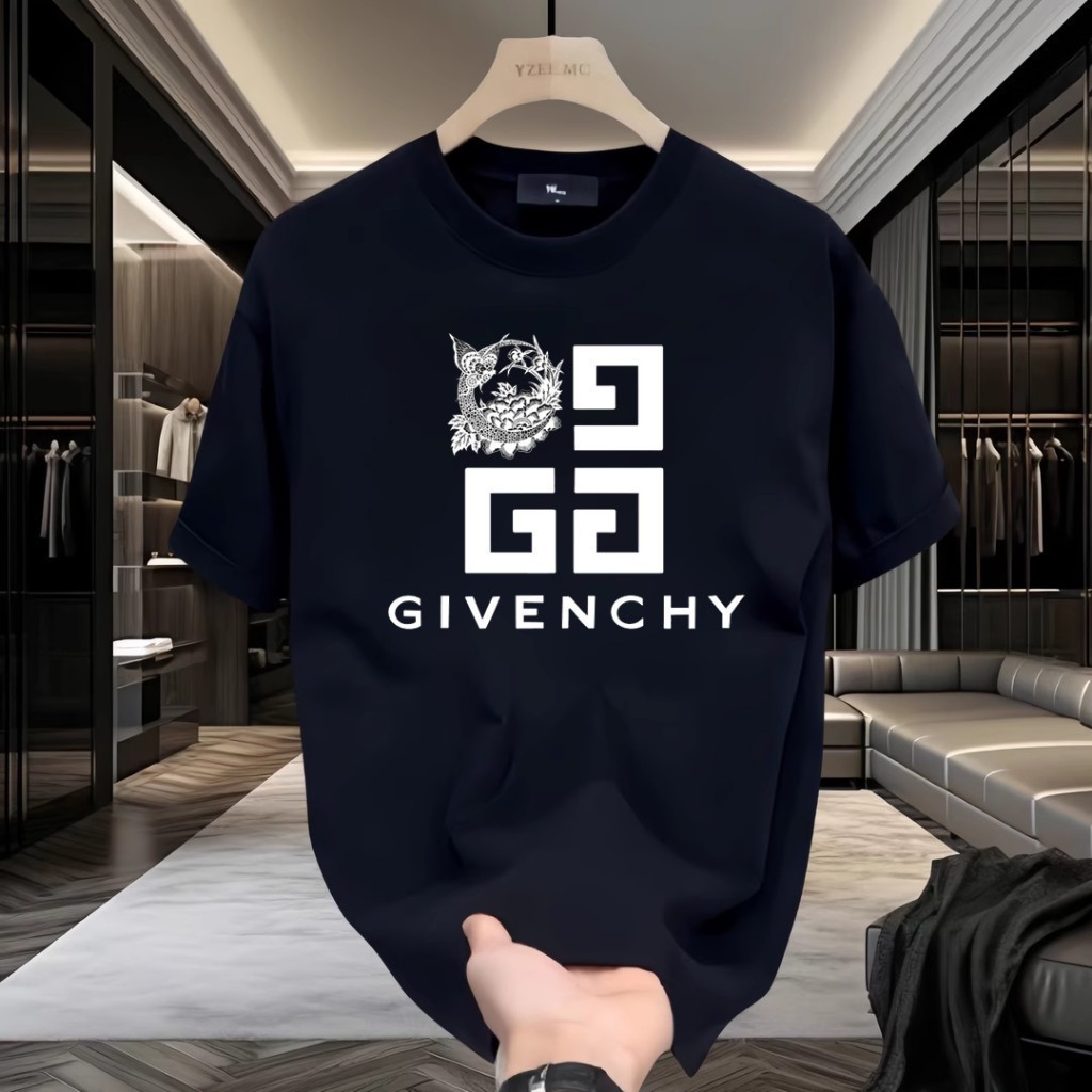 *COD* kaos pria musim panas katun ringan kerah bundar ukuran besarGivenchy Klasikkaos bergambar kaos