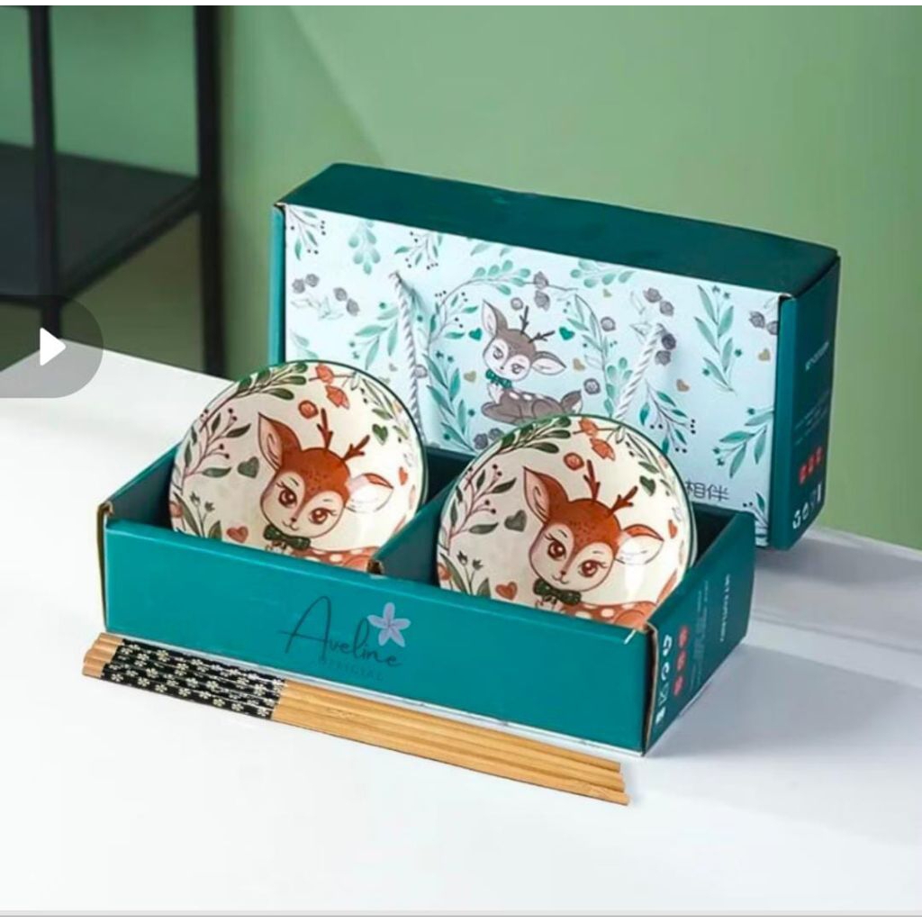 HM MANGKOK KERAMIK SET HAMPERS MANGKOK GIFT SET KERAMIK CANTIK