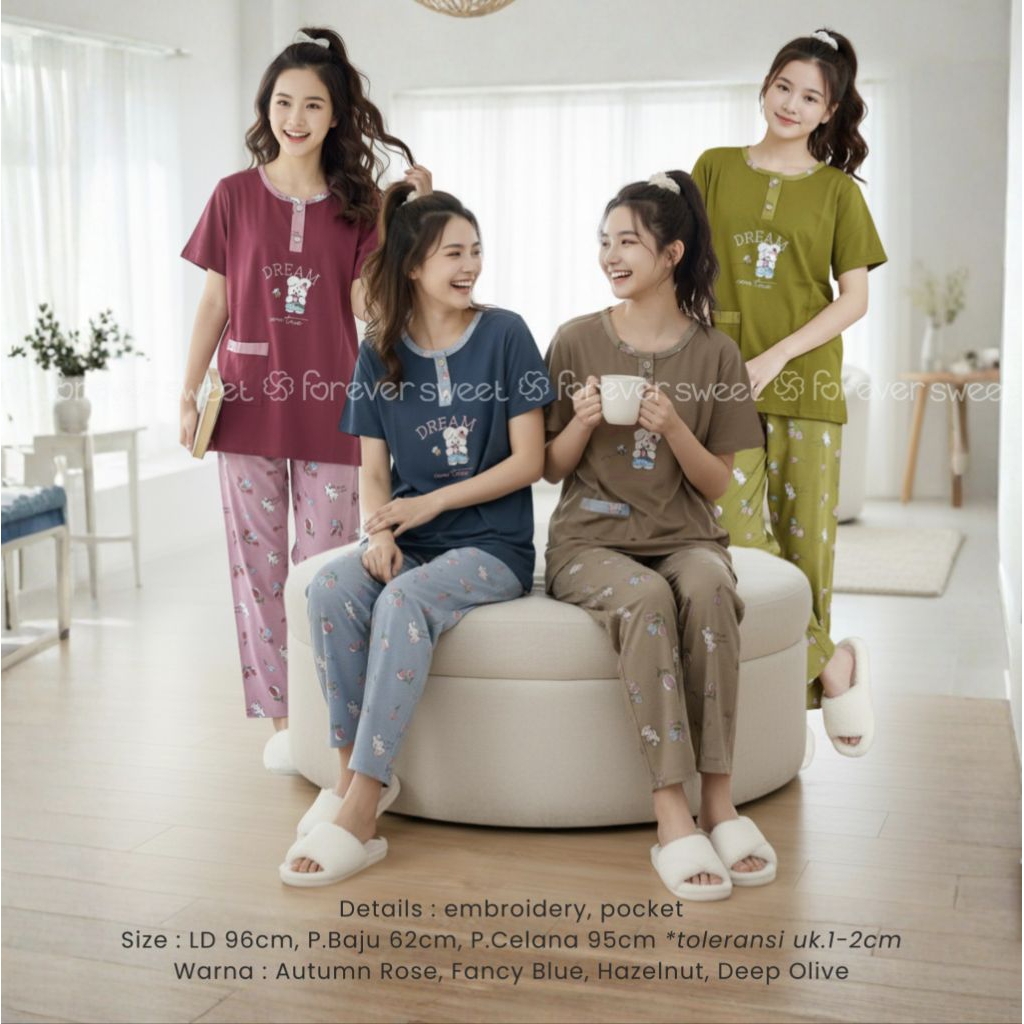 TERMURAH Baju Tidur FOREVER  Sweet Concept CP ABG Celana Panjang V 853