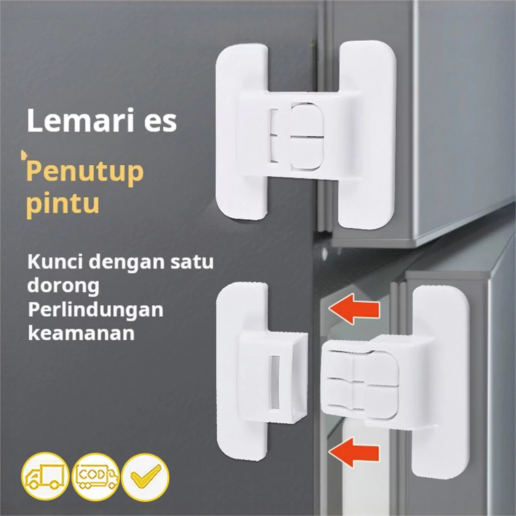 Kunci Pengaman Pintu Kulkas / Alat Penutup Pengunci Pintu Kulkas Laci Safety Lock——dreamsea1