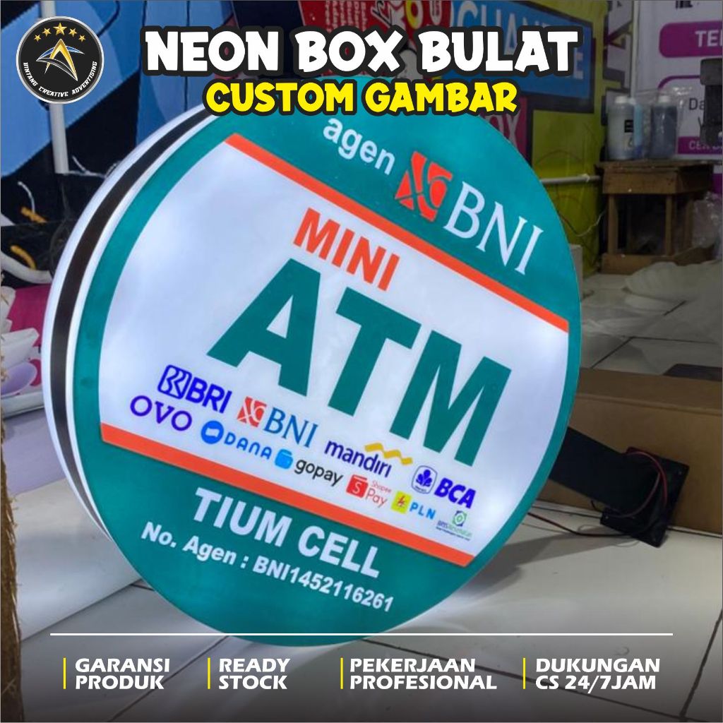 Neon Box Agen BNI 2 sisi | Neon Box Akrilik