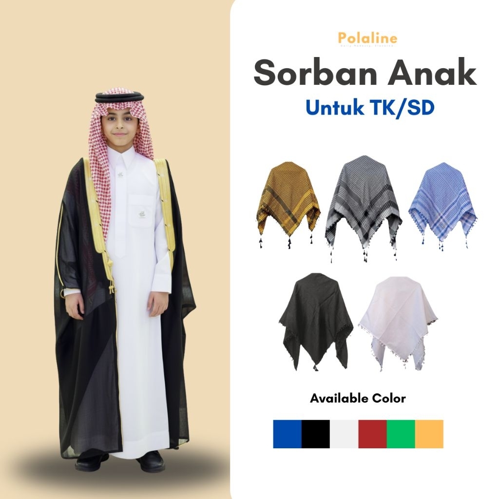 Sorban Anak Laki-Laki Segitiga Sorban Arab Palestina Premium - Polaline