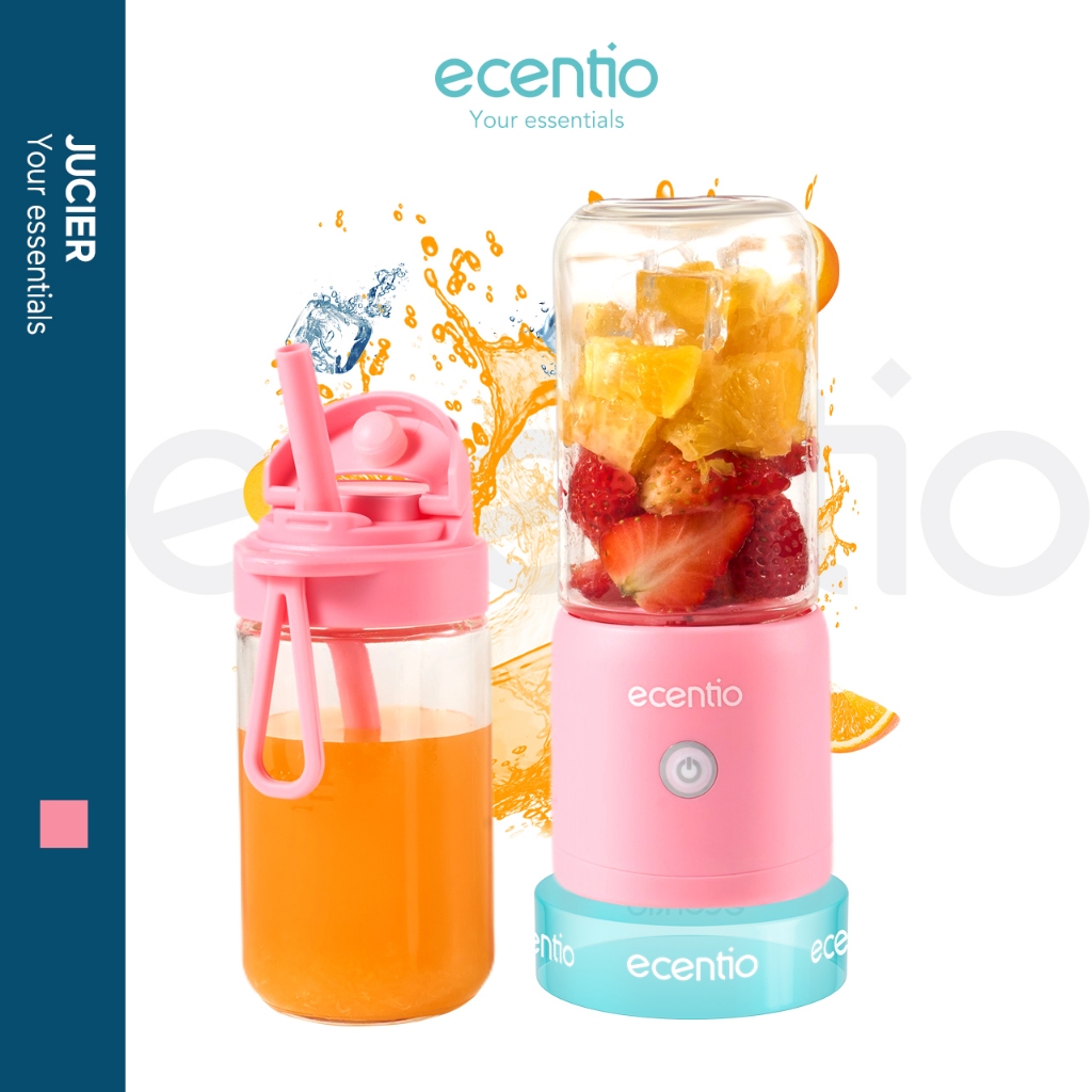 ecentio juicer portable 10 pisau juicer buah tanpa ampas 380ml+380ml blender jus buah juicer hand bl