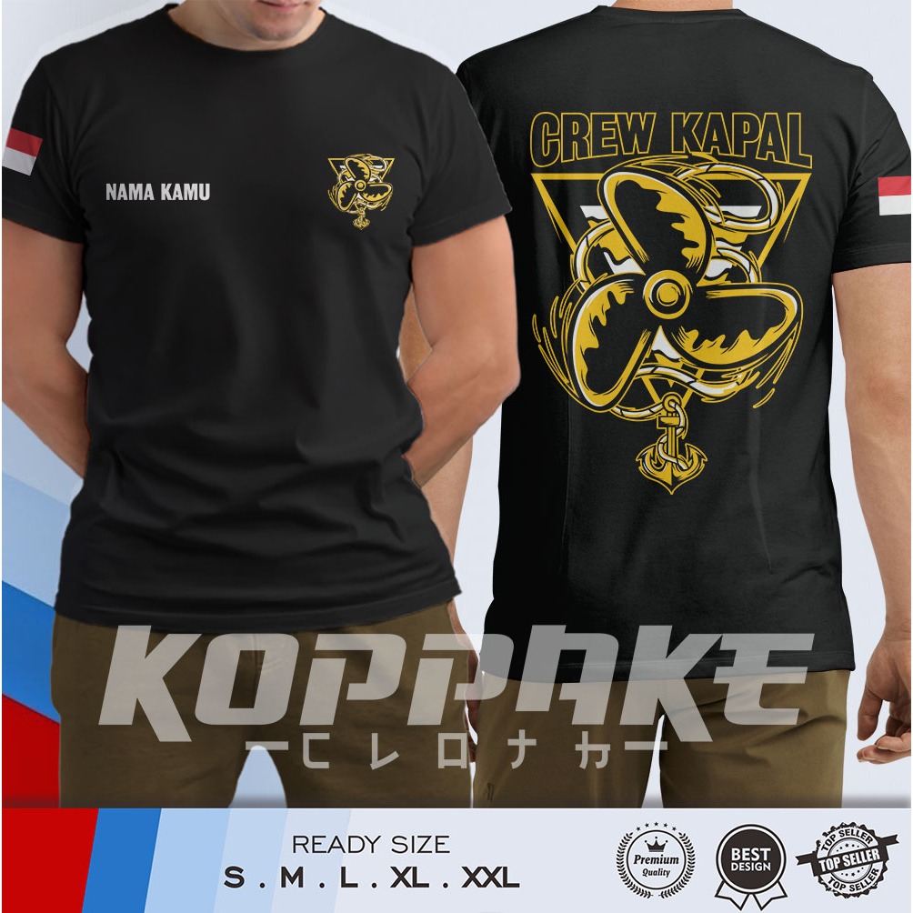 Kaos Crew Kapal Baling Baling Kapal Jangkar Pelaut Gratis Nama Kamu Baju Distro