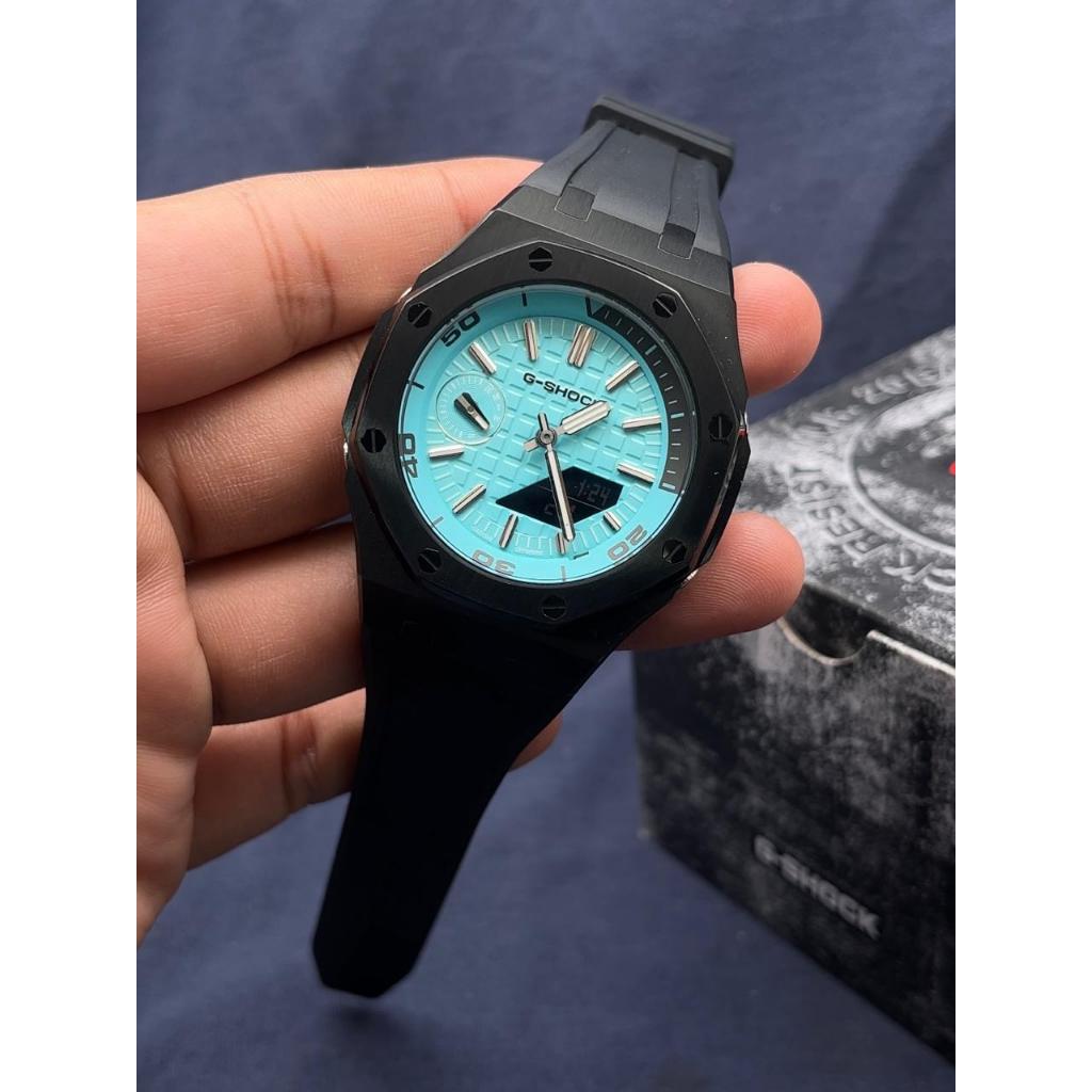 Casio G-Shock GA-2100 GA2100 Original & Garansi MOD Tosca Full Black Rubber Gen 3