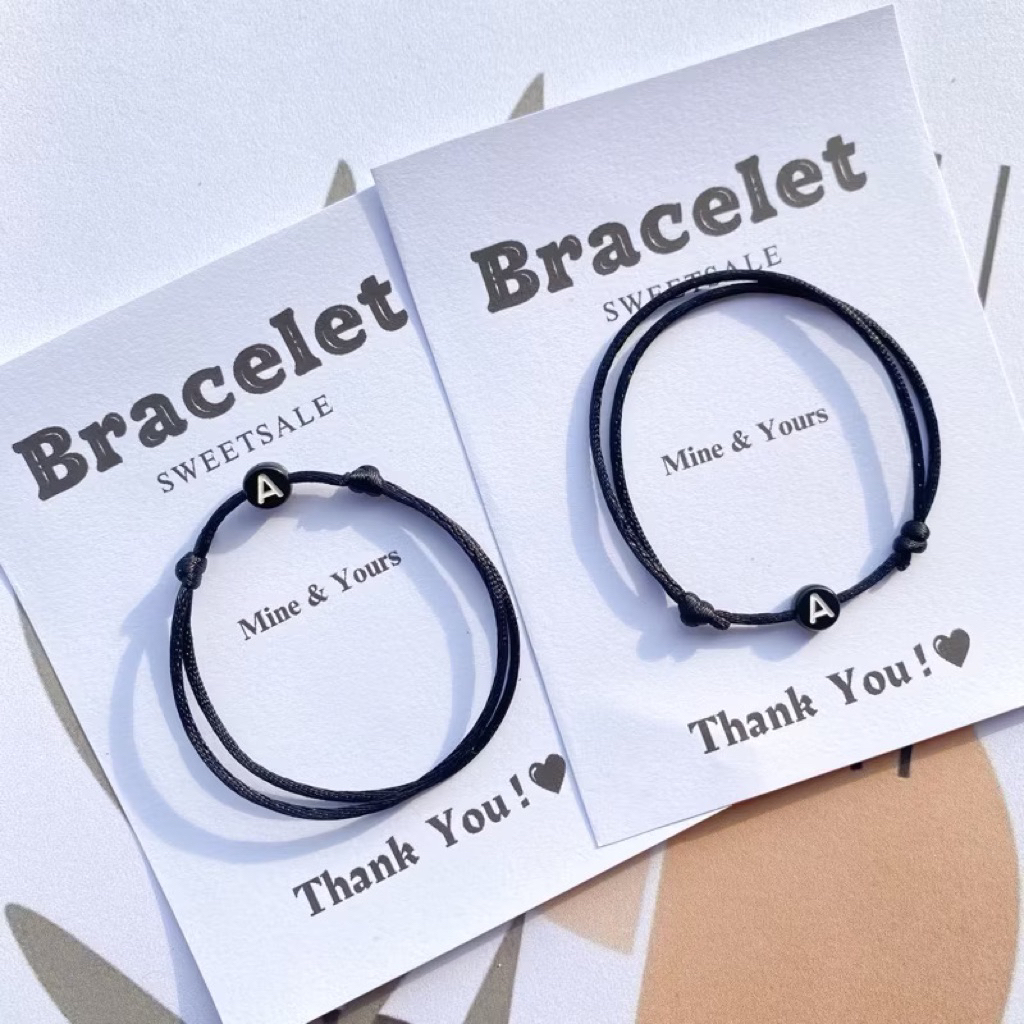 GELANG INISIAL | HURUF BULAT TALI SATIN