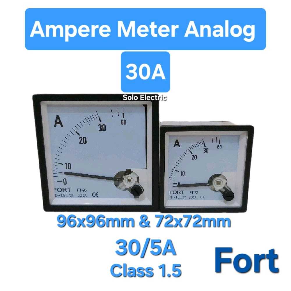 Ampere Meter 30A / Fort Ampere Meter Analog 72x72 / 96x96