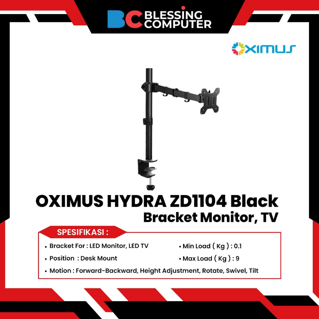 OXIMUS HYDRA ZD1104 Black Bracket Monitor, TV