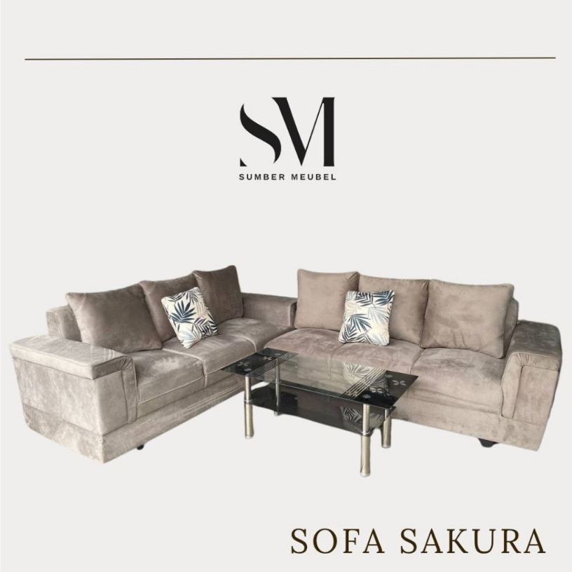 SOFA SAKURA + MEJA KACA