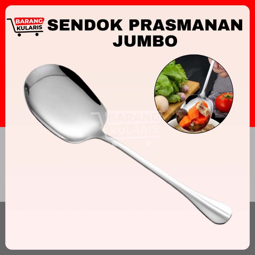 Sendok Prasmanan Jumbo Stainless Steel Sendok Prasmanan Ukuran Besar Centong Kuah Irus Saji Prasmana