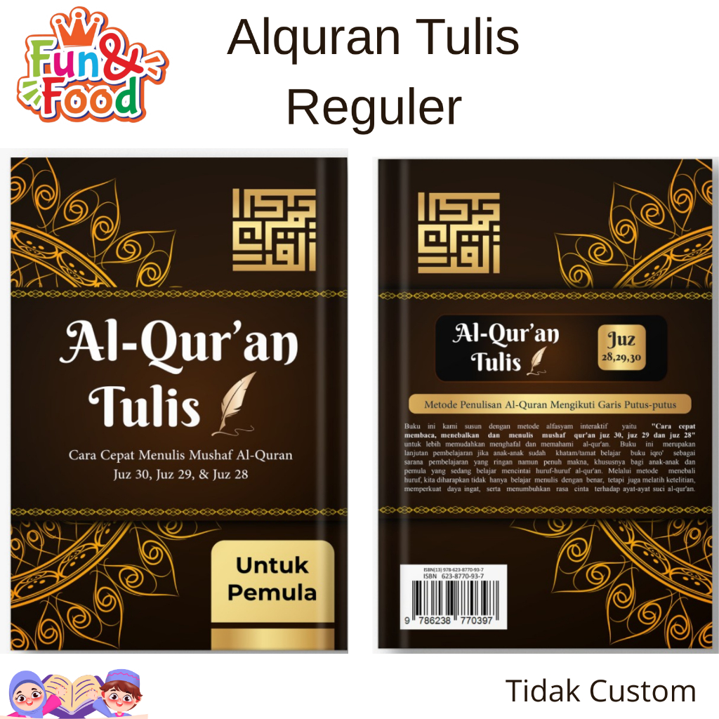 AlQuran Tulis Reguler Cara Cepat Menulis Mushaf Al-Quran Juz 30 Juz 29 Juz 28 Untuk Pemula (FF)