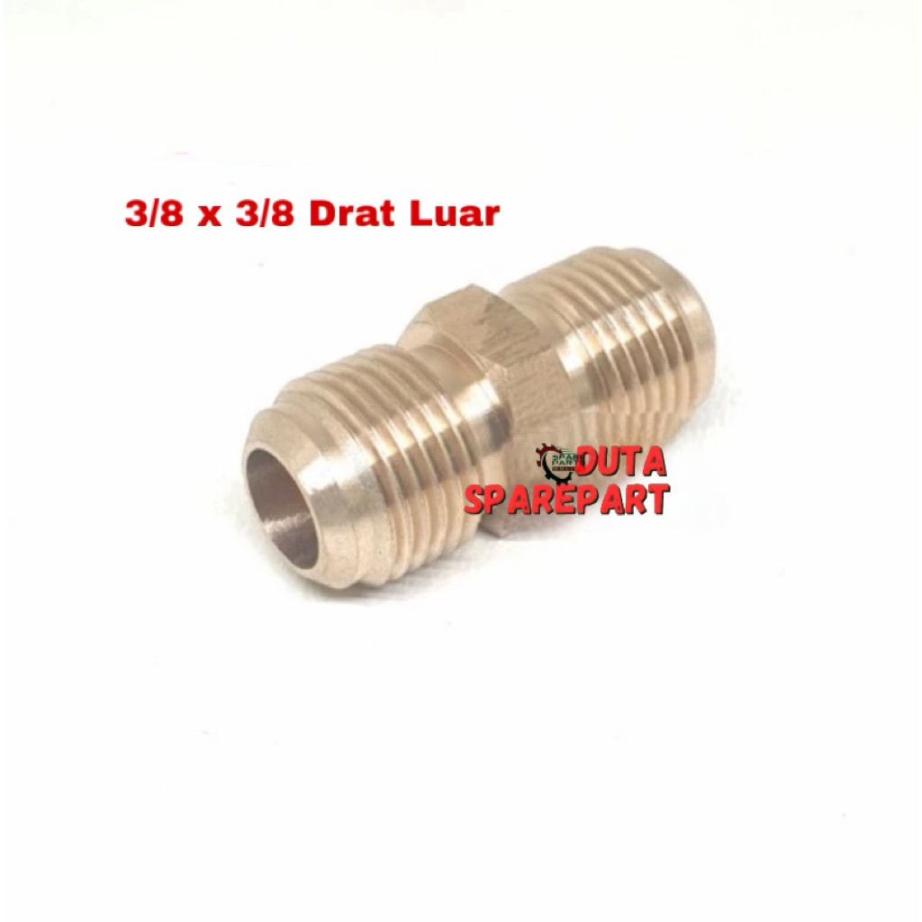 Dobel Nepel AC 3/8 x 3/8 Drat luar - Sambungan pipa AC