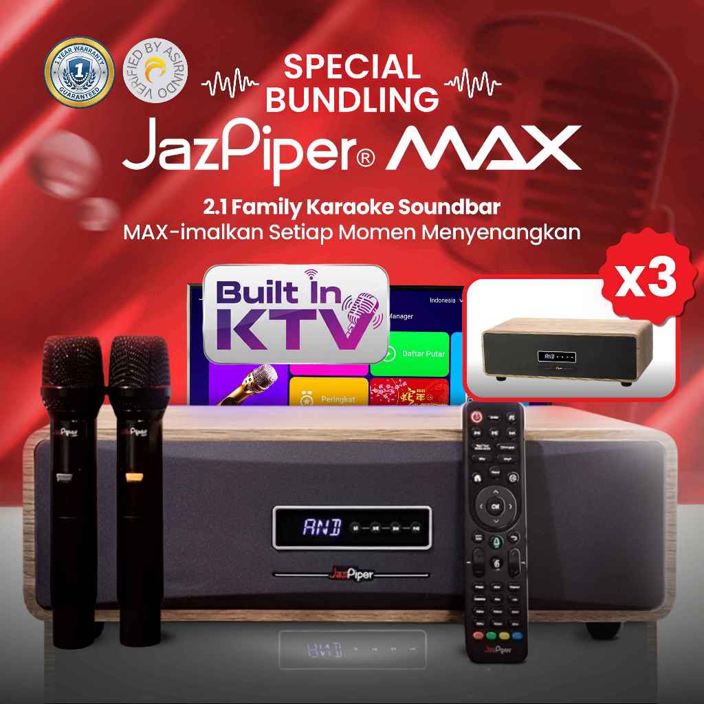 [3 Unit] JazPiper MAX - Home Karaoke System/ Family Karaoke Soundbar / Alat Karaoke Praktis