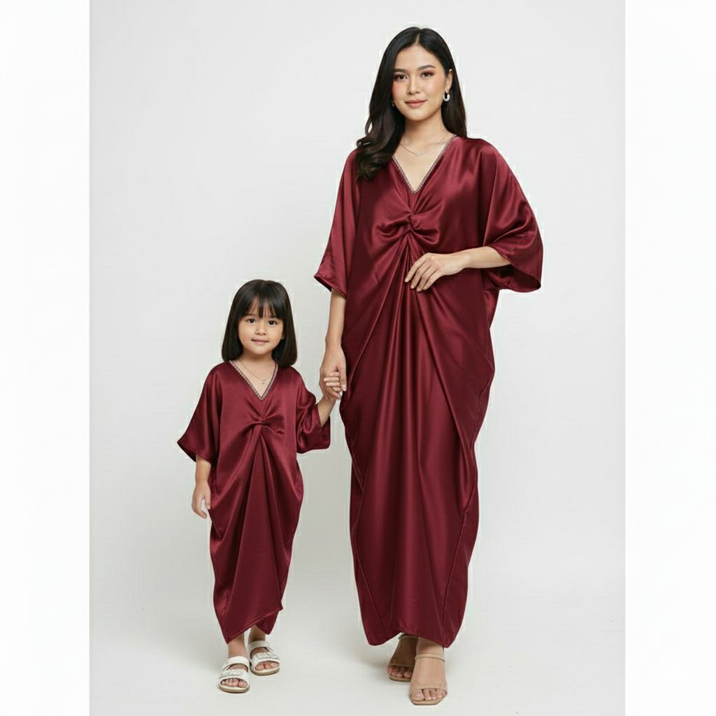 Baju Kaftan Lebaran Ibu dan anak Couple untuk Hari raya