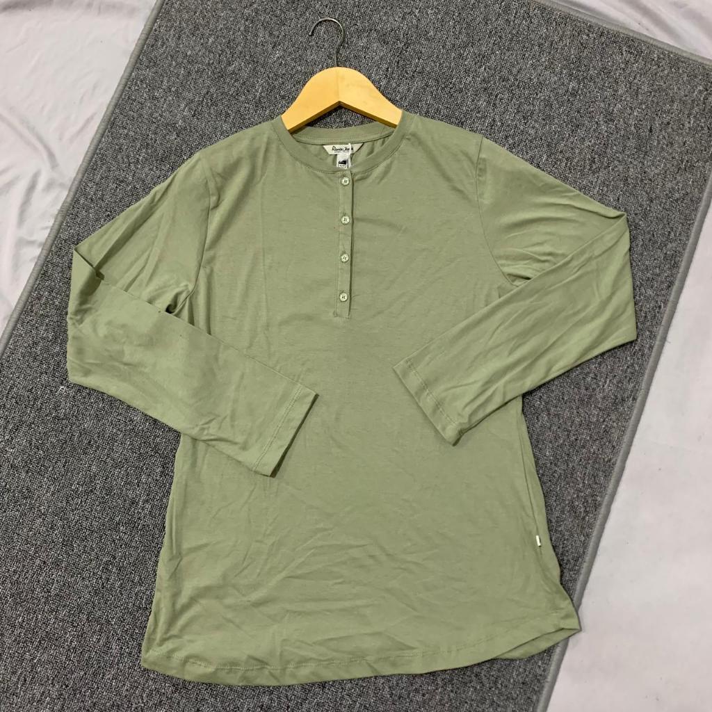 Kaos Wanita Lengan Panjang Remix RIFC120J19 Hijau Sage Spandex Polos