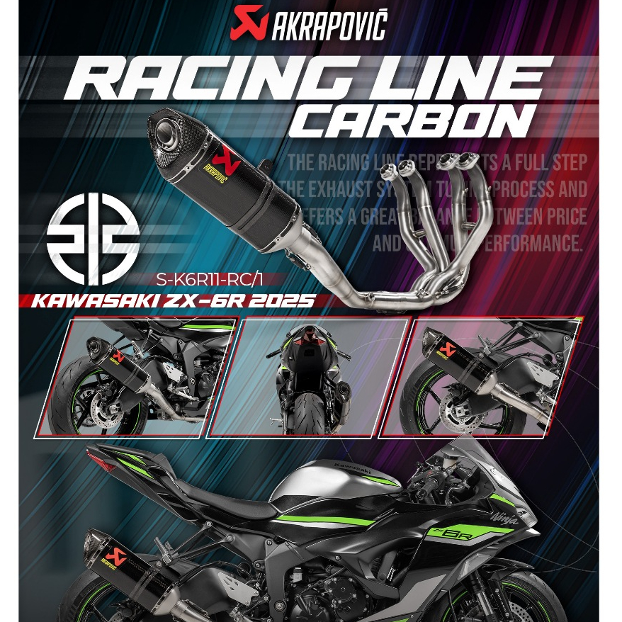 KNALPOT AKRAPOVIC KAWASAKI NINJA ZX6R ZX636 - FULLSYSTEM (S-K6R11-RC)