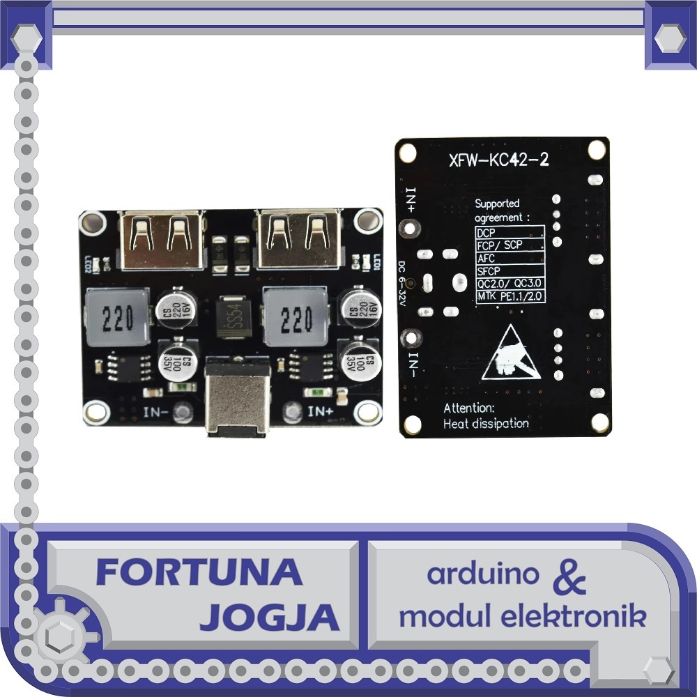 Modul USB Fast Charger 5V 3.4A QC3.0 Charging Power Supply DC-DC