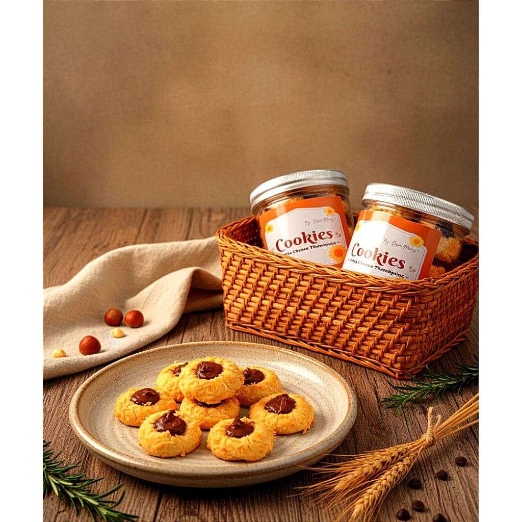 Kue Kering Nutella Cheese Thumbprint Cookies HOMEMADE Cookies