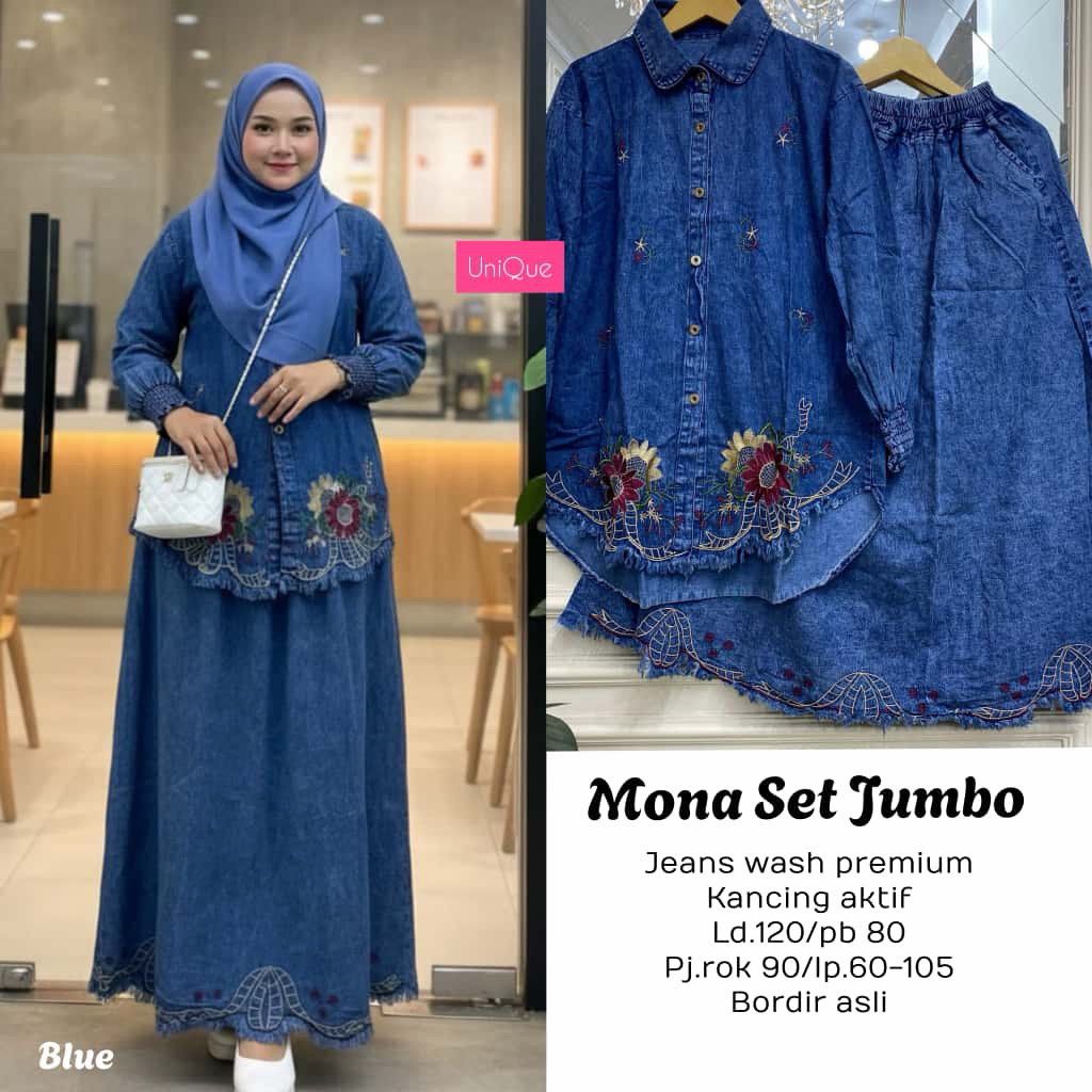 Mona Set Jumbo Set Rok Jeans Premium Best Seller unique