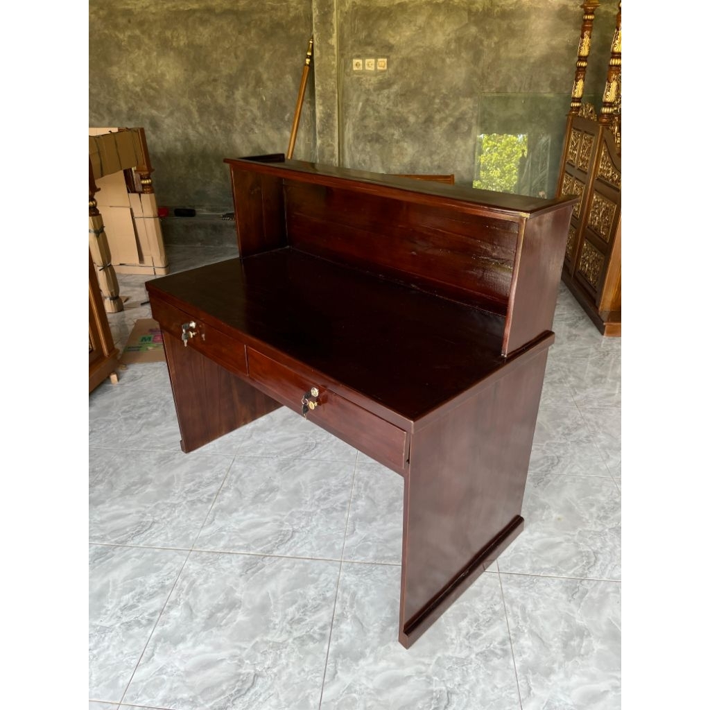 MEJA RESEPSIONIS JATI MINIMALIS