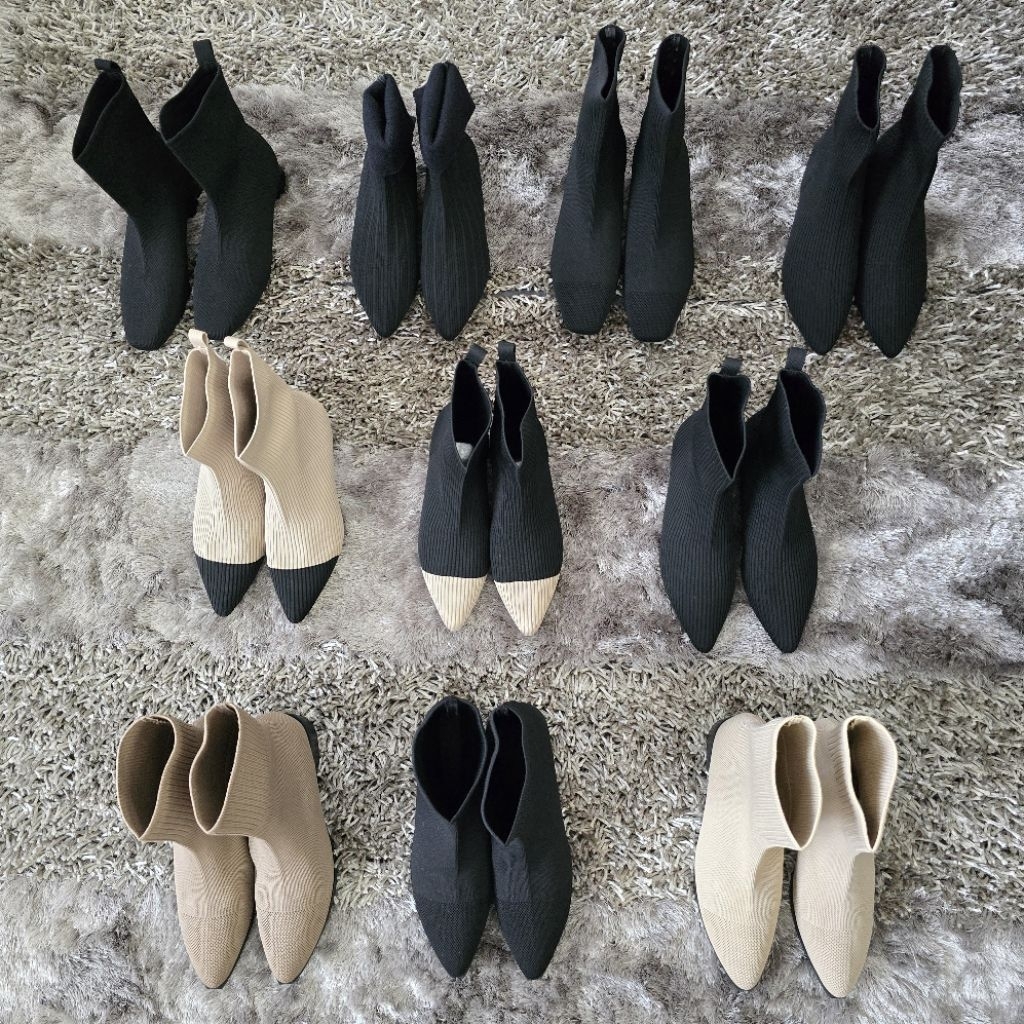 Cher&Son KNITTED BOOT | Winter Boot | Boot Fashion Wanita | Ankle Boot | Knee Boot | Boot musim ding