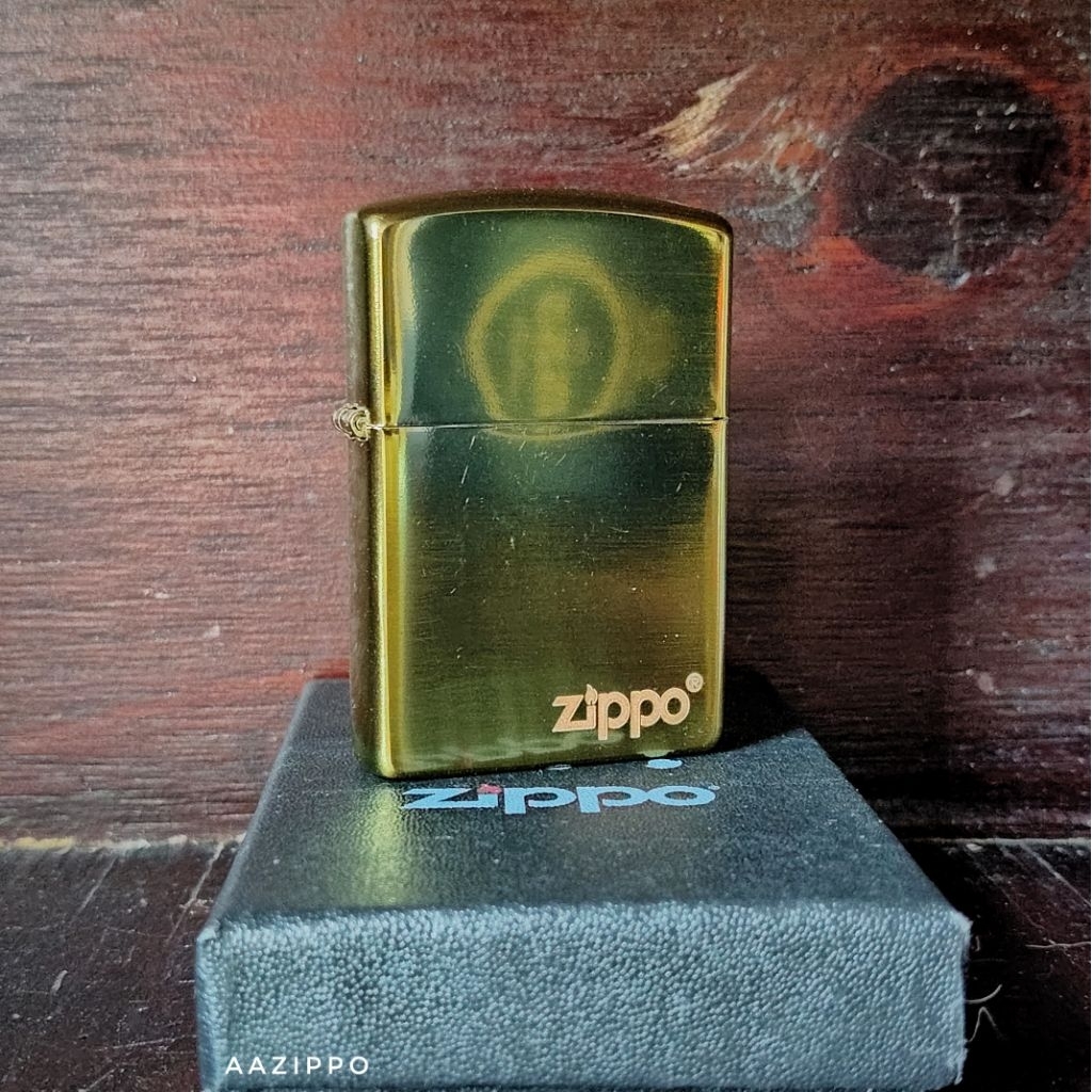 Korek Api Lighter Pemantik ZIPPO GOLD BRUSHED LOGO